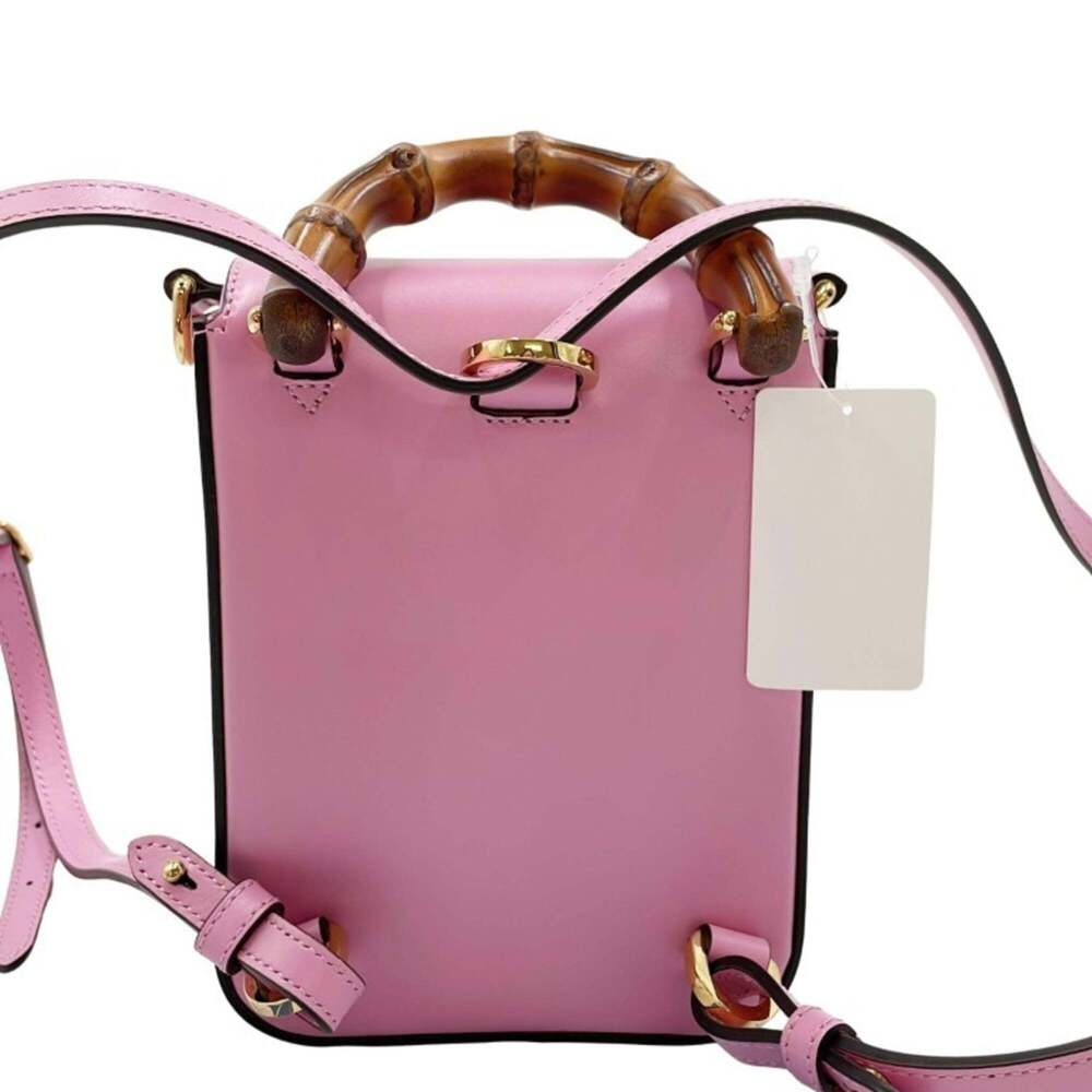 GUCCI Authentic Pink Bamboo Shoulder Bag - Picture 2 of 10